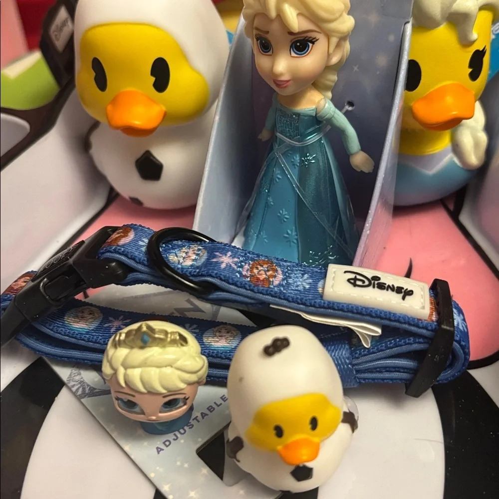 Disney Frozen 6 PCS Bundle Dog Collar Ducks Dolls